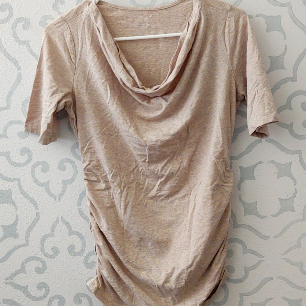 Motherhood maternity cowl neck beige shirt